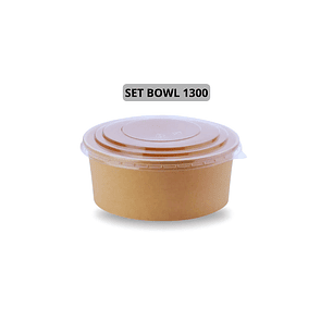 Set Bowl Kraft + Tapa 1300 ml (IVA incluido)