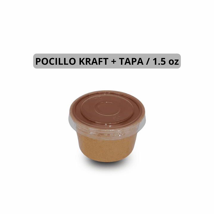 Pocillo + Tapa Kraft 1.5oz (IVA incluido)  1