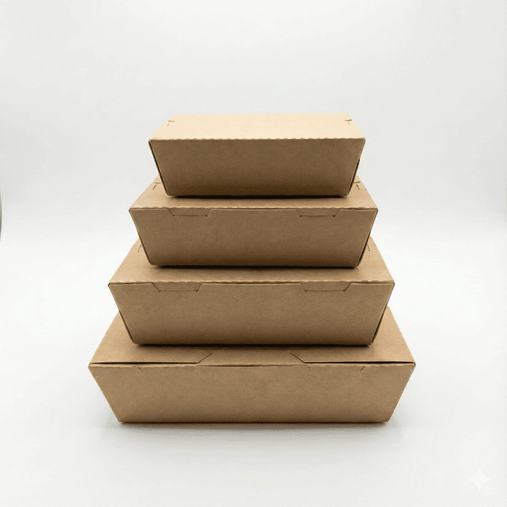 Envase Delivery Kraft SIN Ventana LARGE Caja 200 UNDS 2