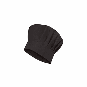 Gorro De Chef O Cocina Negro Tipo Champiñon (IVA incluido)