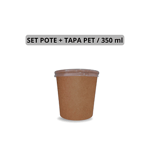 Set Pote Kraft + Tapa PET 350 ml - 500 Und.