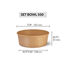 Set Bowl Kraft + Tapa 500 ml (Precio más Iva)