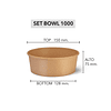 Set Bowl Kraft + Tapa 1000 ml (Precios más Iva)