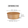 Set Bowl Kraft + Tapa 1150 ml (Precio más Iva)