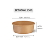 Set Bowl Kraft + Tapa 1300 ml (Precio más Iva)