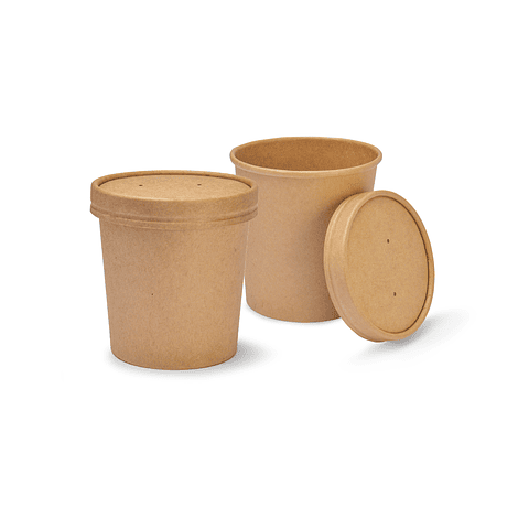 Set Pote Sopa Kraft  + Tapa Kraft  350 ml o 12 oz (Precios más Iva)