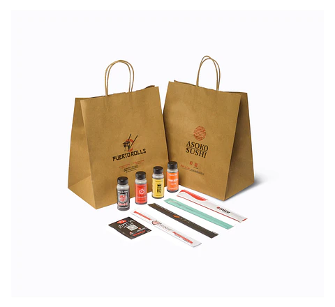 Bolsa Kraft Personalizada, con logo o marca propia  250 Unidades x Caja- (Precio más IVA)