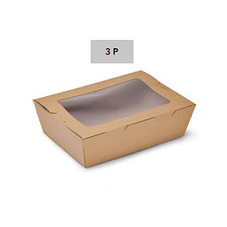 Bandeja Rolls /Envase Delivery kraft con Ventana Large (Precios sin iva)