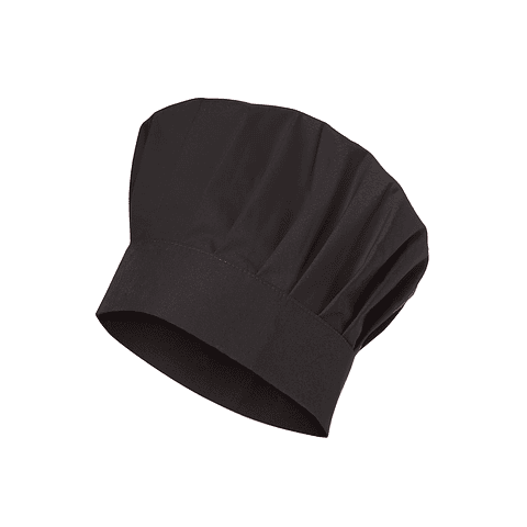 Gorro De Chef O Cocina Negro Tipo Champiñon (PRECIOS MAS IVA)