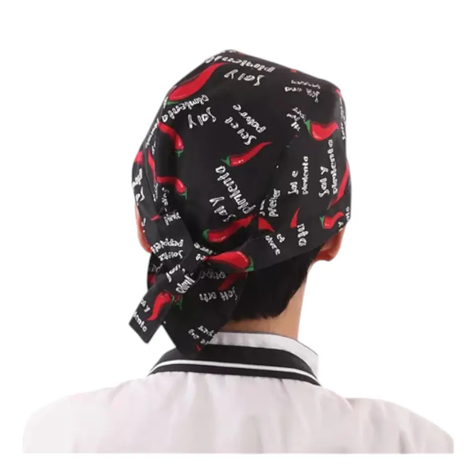 Gorro o Bandana De Cocina Negro Ajíes (Precio más IVA) 3