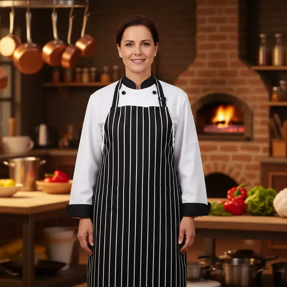 Pechera O Delantal Cocina Negro Listado (Precio más IVA) 2