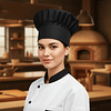 Gorro De Chef O Cocina Negro Tipo Champiñon (PRECIOS MAS IVA)
