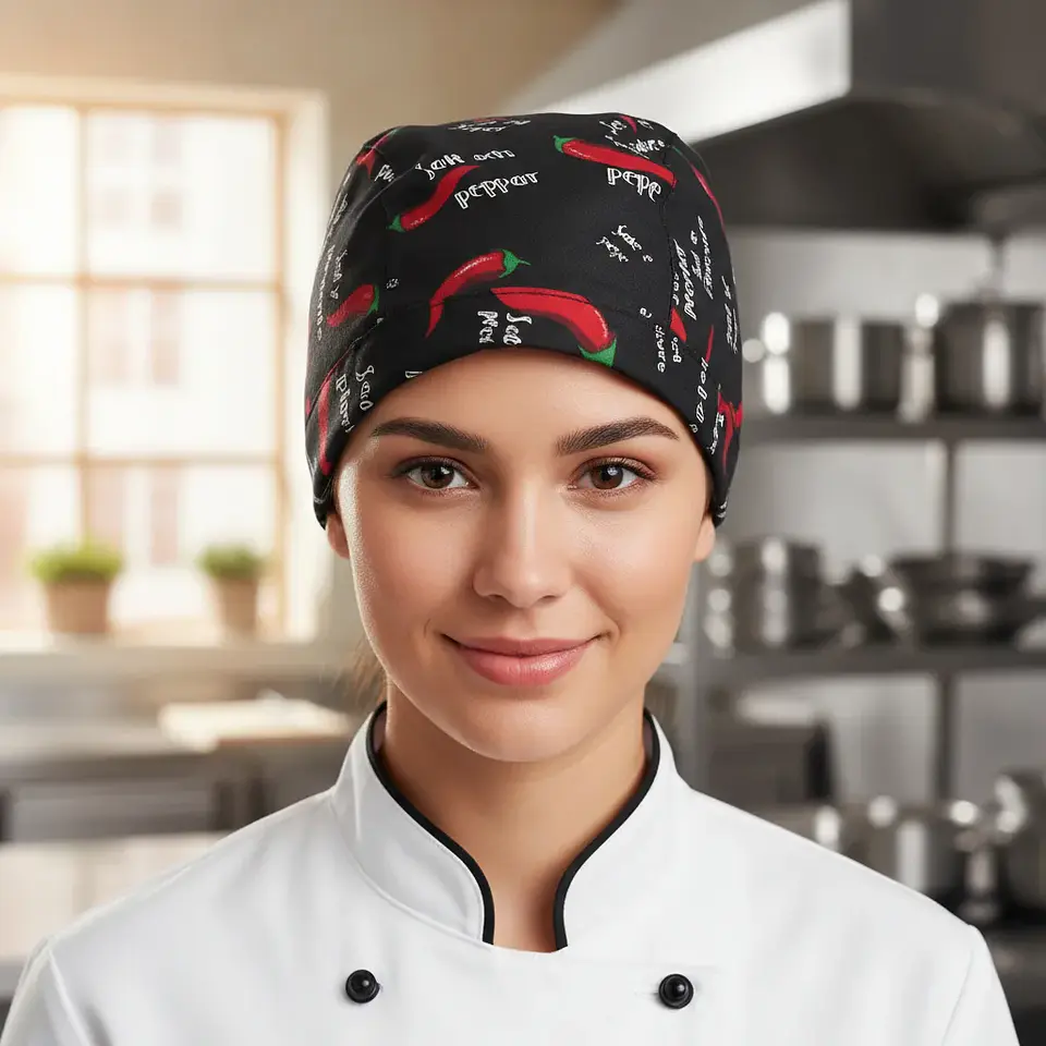 Gorro o Bandana De Cocina Negro Ajíes (Precio más IVA) 1