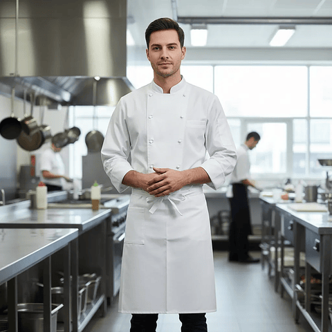 Mandil Clásico De Cocina O Salon Blanco (PRECIOS MAS IVA)