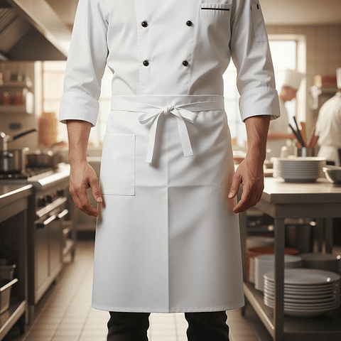 Mandil Clásico De Cocina O Salon Blanco (PRECIOS MAS IVA)