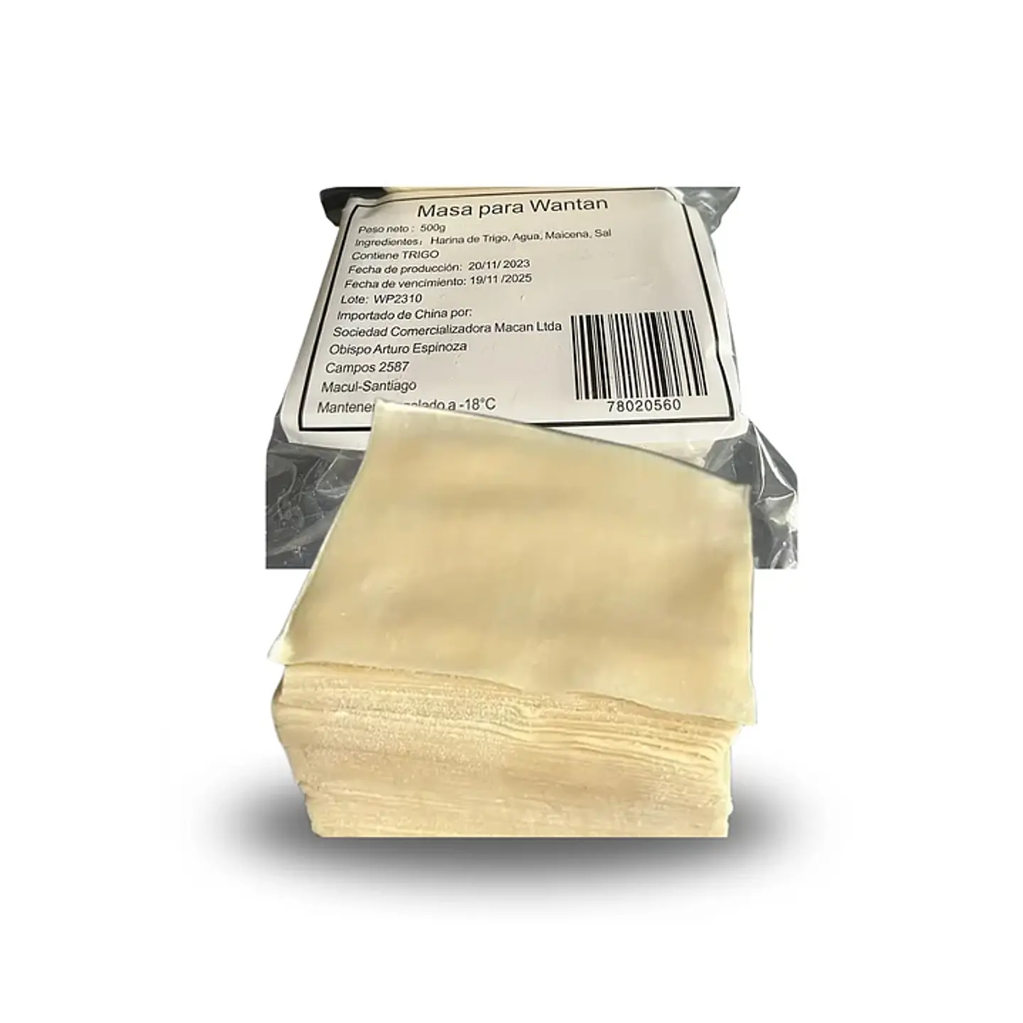 Masa Wantan por caja (Precio más Iva) 1
