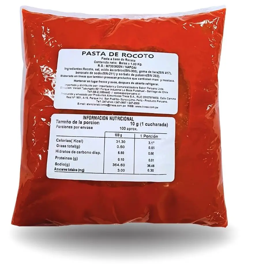 Pasta Ají Rocoto Caja 10 Unidades x 1 kg (Precio más IVA) 1