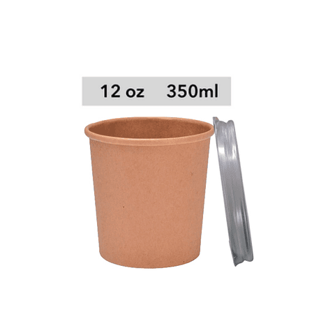 Set Pote Sopa Kraft + Tapa  Pet 350 ml o 12 oz (Precios más Iva)