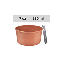 Set Pote Kraft + Tapa  PET 230ml  (Precios Más IVA)