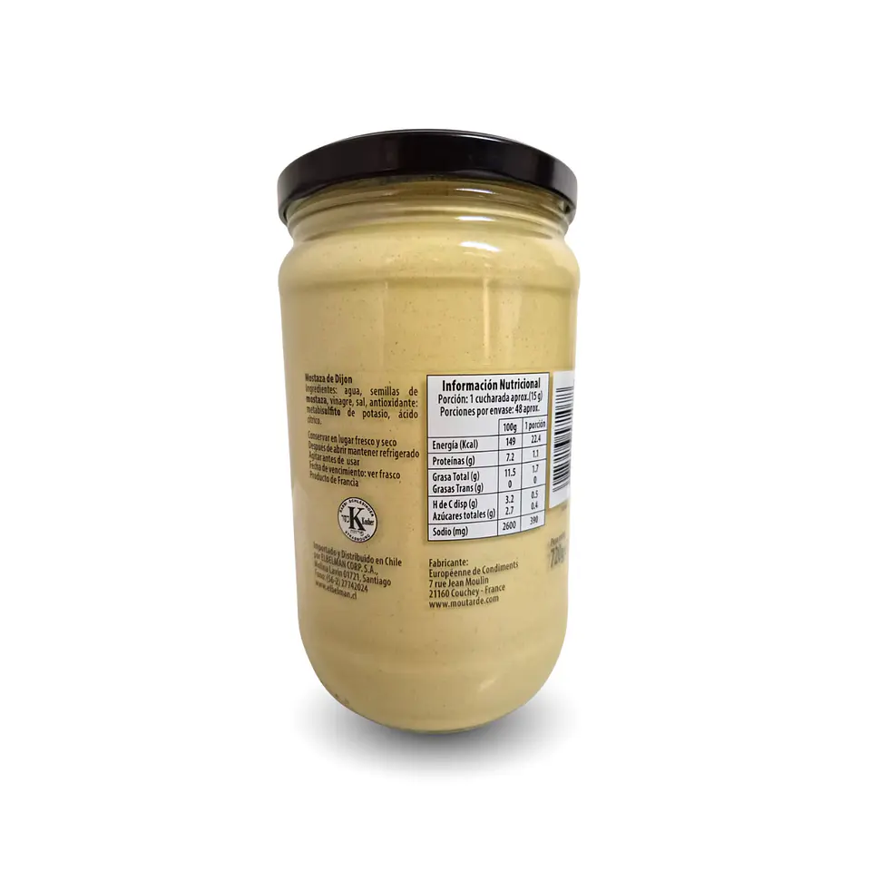 MOSTAZA DIJON BORNIER 720 GRS - PACK 6 UNIDADES (Precio más IVA) 2