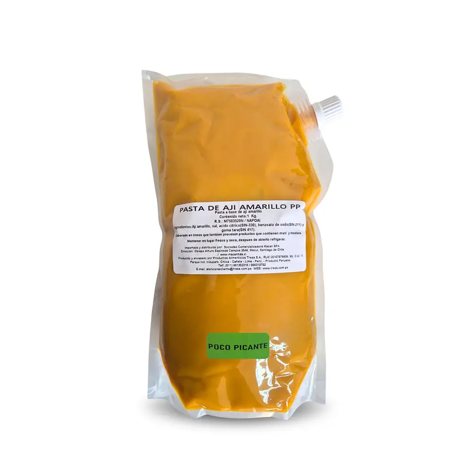 Pasta Ají Amarillo Poco Picante Caja 10 Unidades x 1 kg (Precio MÁS IVA) 1