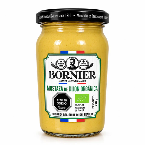 MOSTAZA DIJON ORGANICA BORNIER 210 GRS - PACK 12 UNIDADES (Precio más IVA)