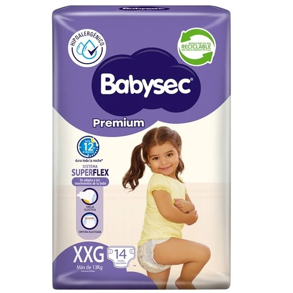 Pañal Babysec Premium XXG 14 Uni. 1
