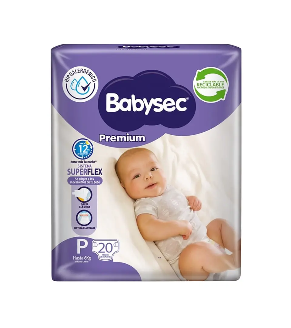 Pañal Babysec Premium P 20 Uni. 1