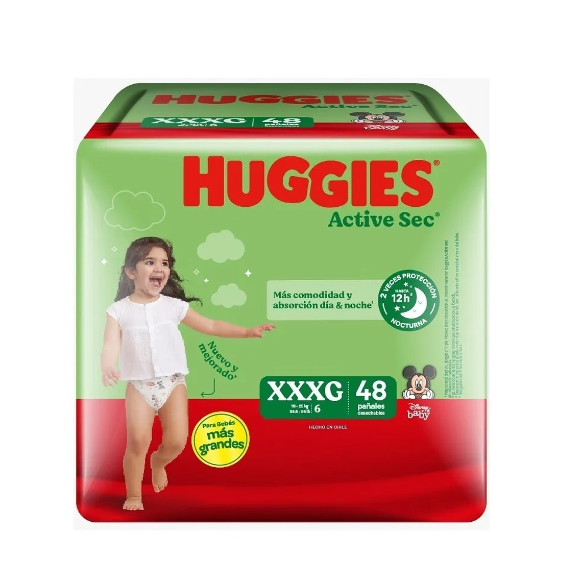 Pañal Huggies Active Sec XXXG 48 Uni. 1