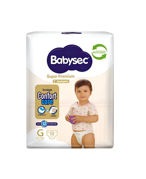 Pañal Babysec Super Premium G 18 Uni 