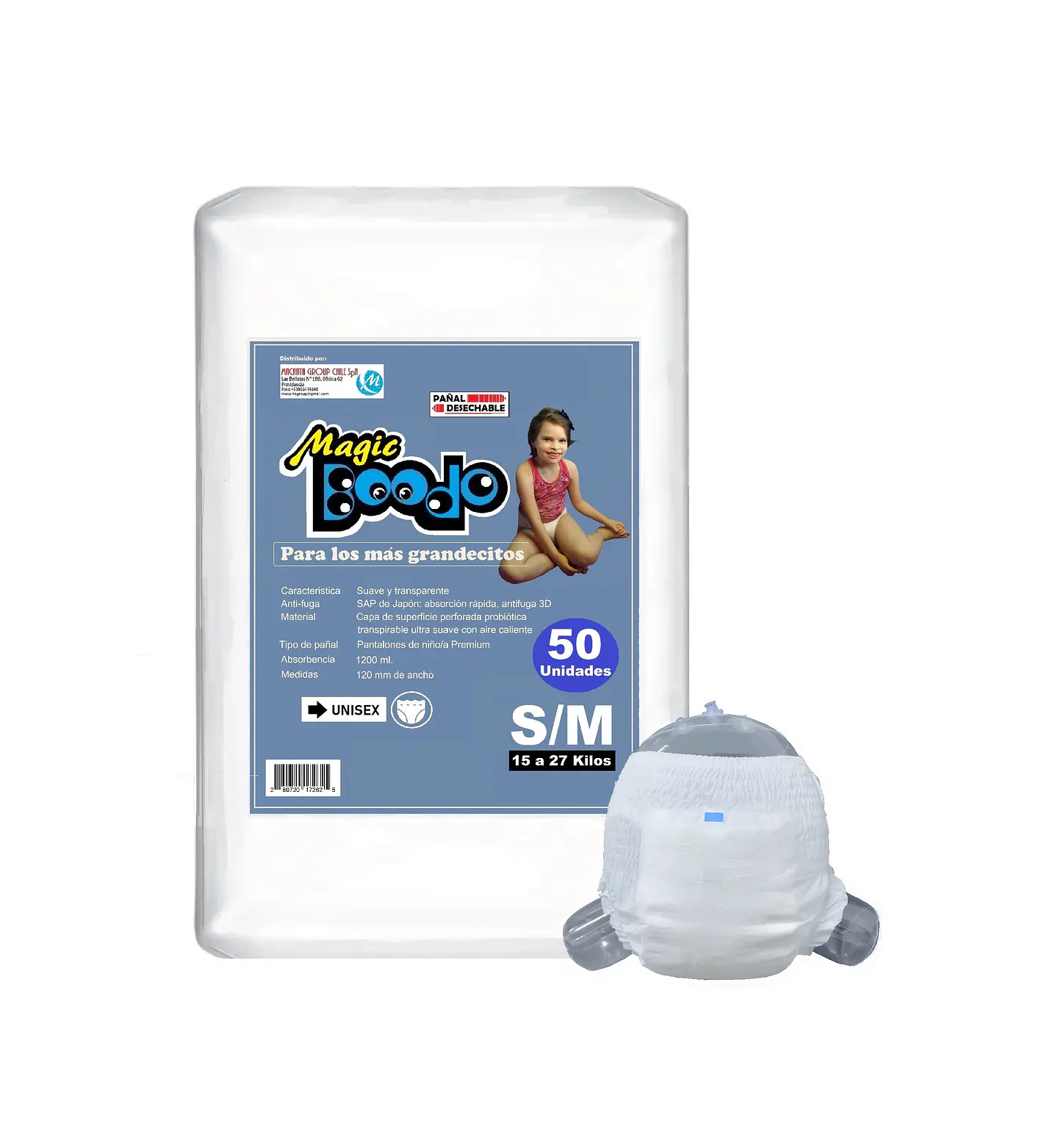 Pañal desechable MagicBoodo S/M 50 Uni. 1
