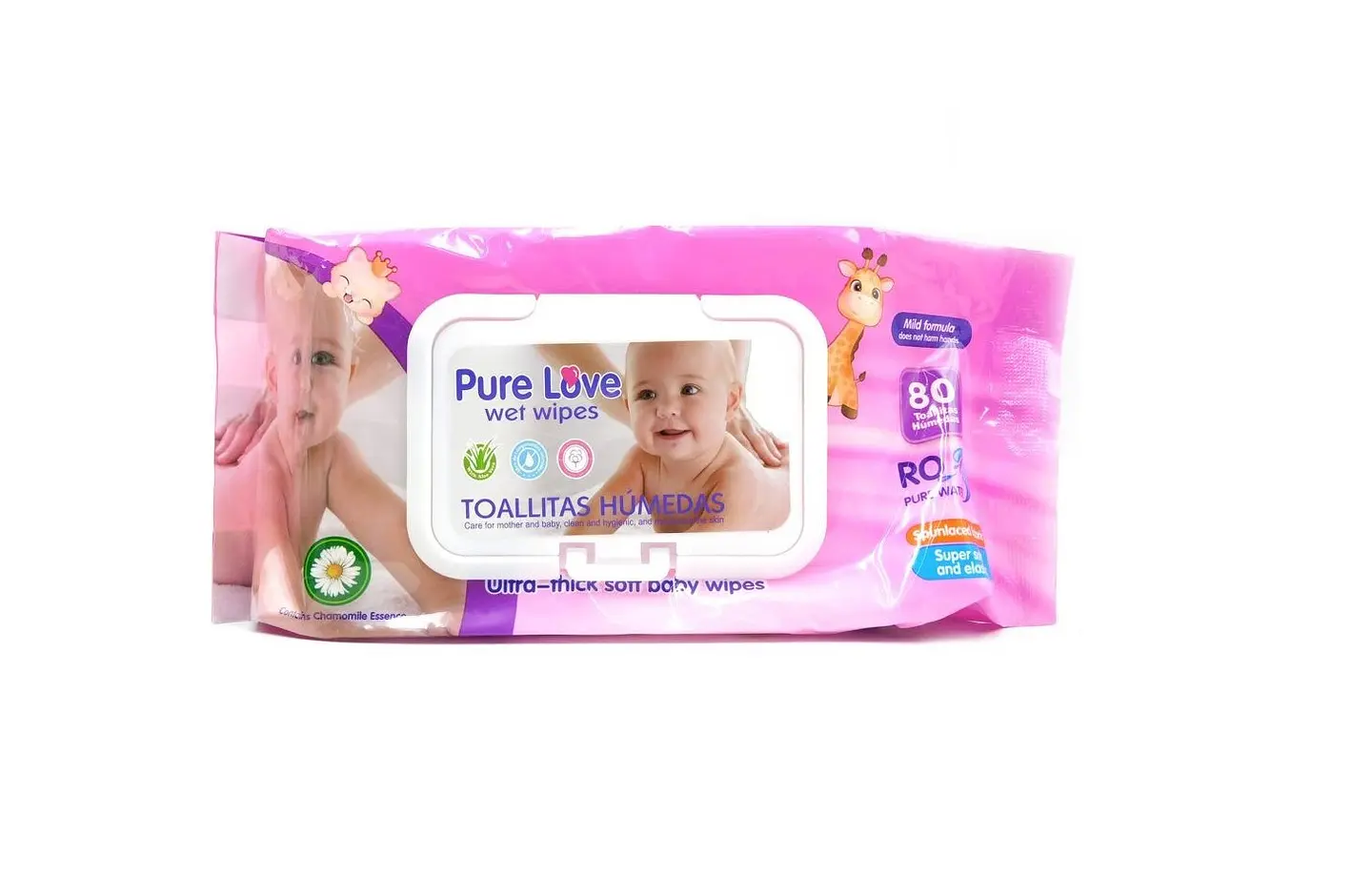 Pañitos Humedos Pure Love 80 Uni. 1