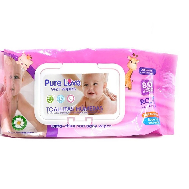 Pañitos Humedos Pure Love 80 Uni. 1