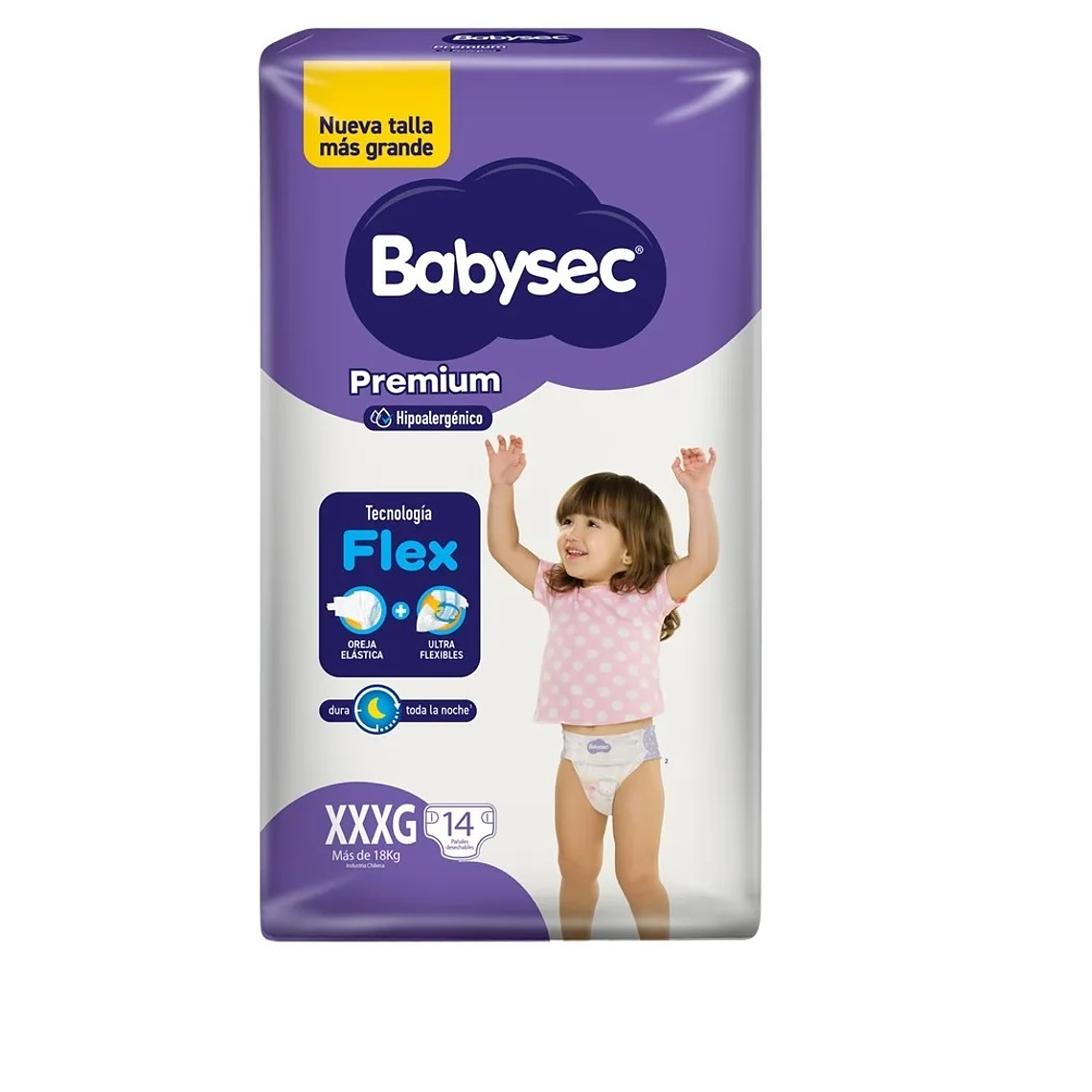 Pañal Babysec Premium XXXG 14 Uni. 1