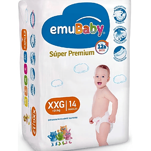 Pañal Emubaby XXG Super Premium 14 Uni.