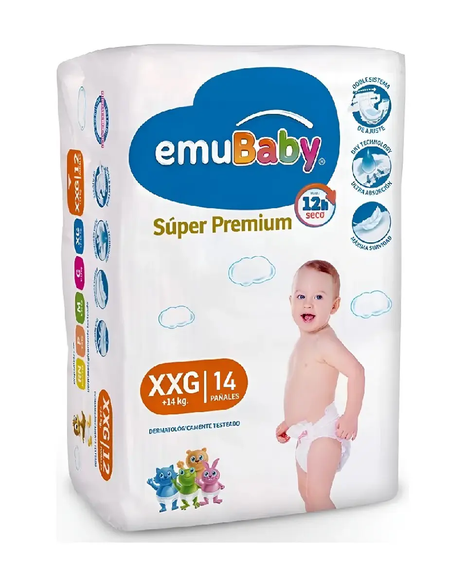 Pañal Emubaby XXG Super Premium 14 Uni. 1