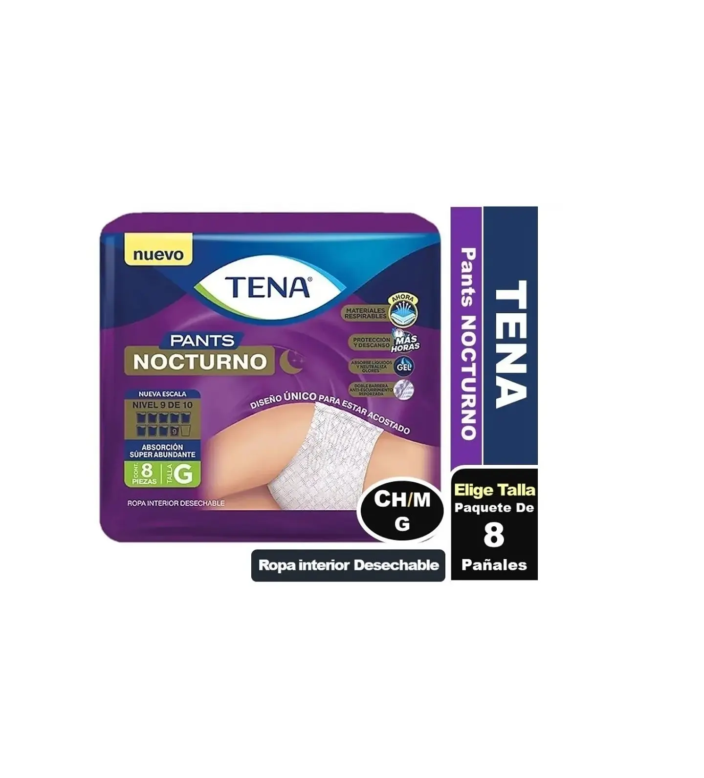 Tena Pants Nocturno talla G 8 Uni. 1
