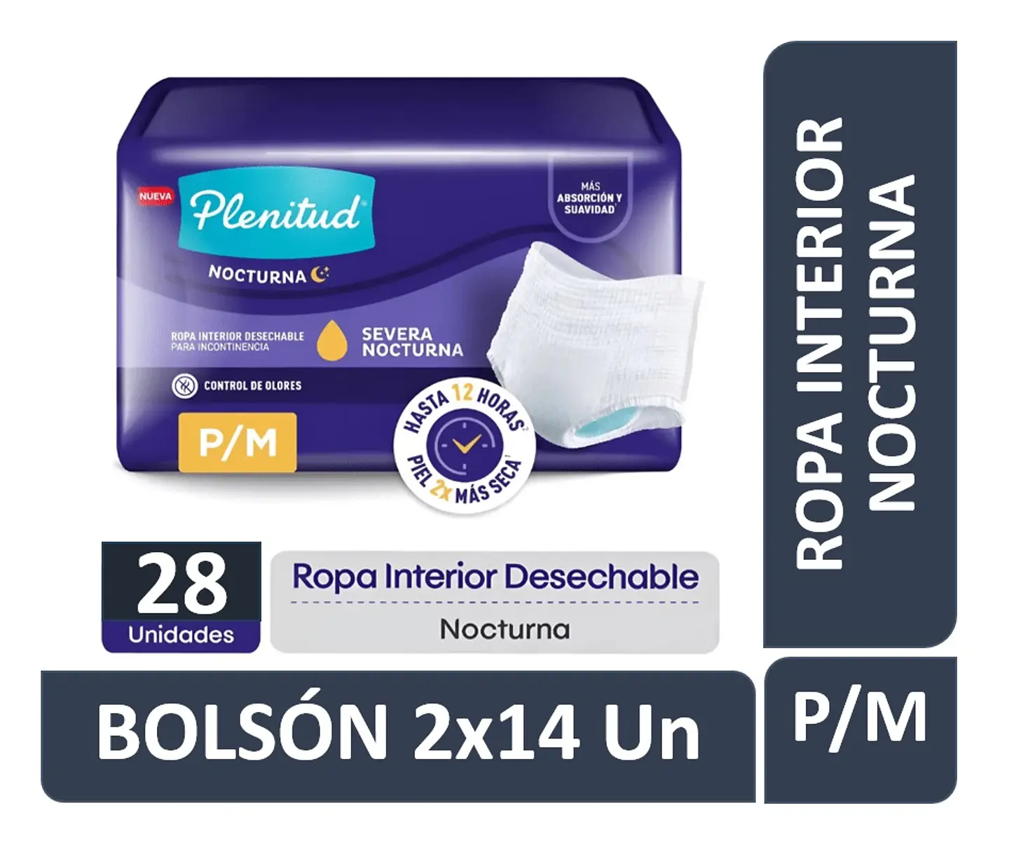 PLENITUD PANTS NOCTURNO P/M 2X14 28 UNI 1