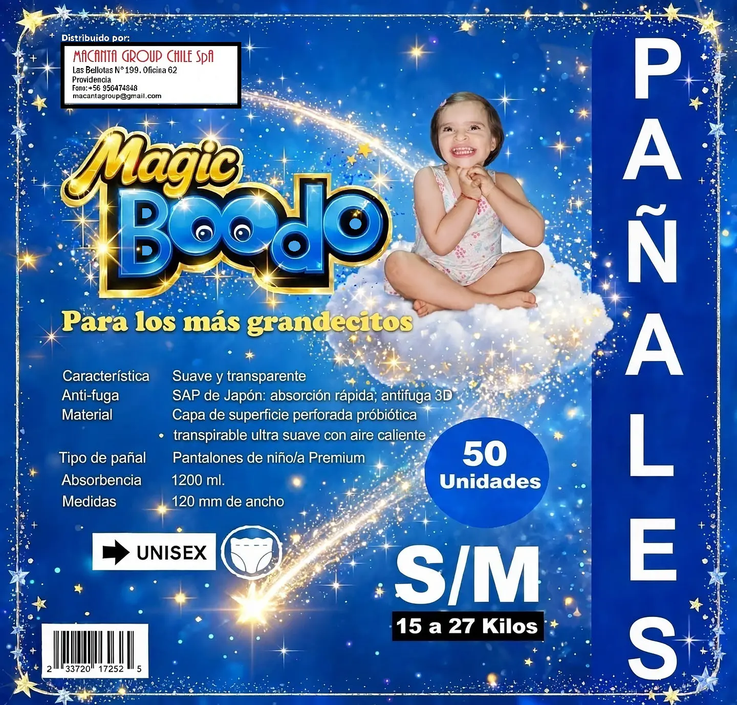 Pañal desechable MagicBoodo S/M 50 Uni. 3