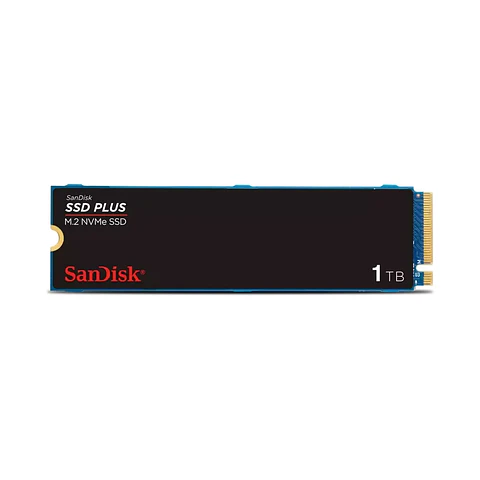 SSD Sandisk Plus 1TB, M.2 NVM, Leitura 3200MB/s, Gravação 2500mb/s