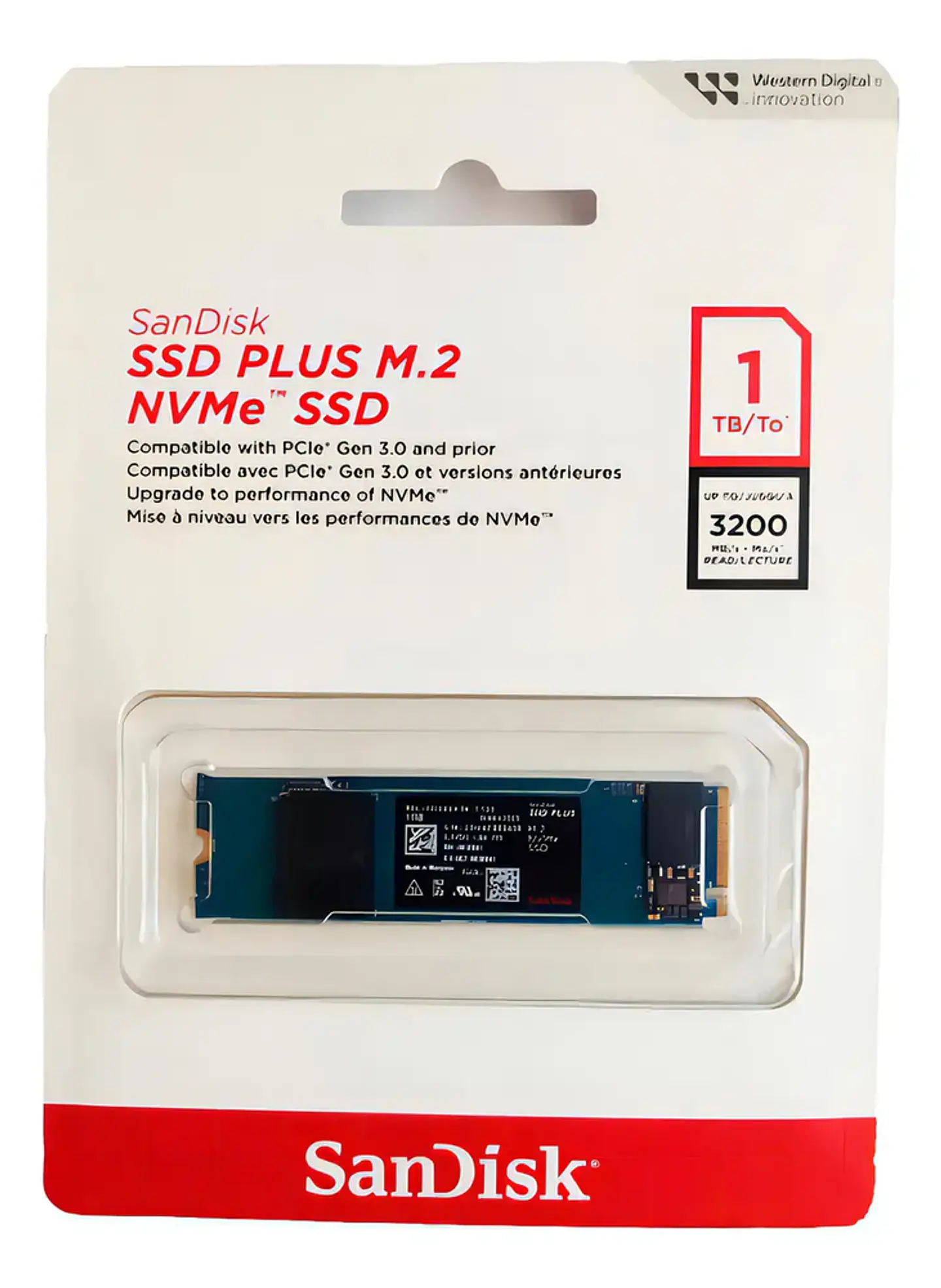 SSD Sandisk Plus 1TB, M.2 NVM, Leitura 3200MB/s, Gravação 2500mb/s 5
