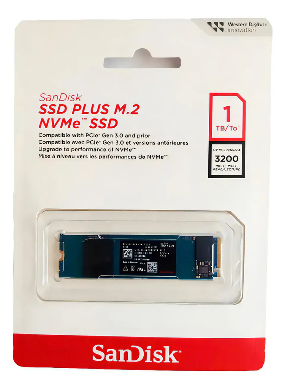 SSD Sandisk Plus 1TB, M.2 NVM, Leitura 3200MB/s, Gravação 2500mb/s 5