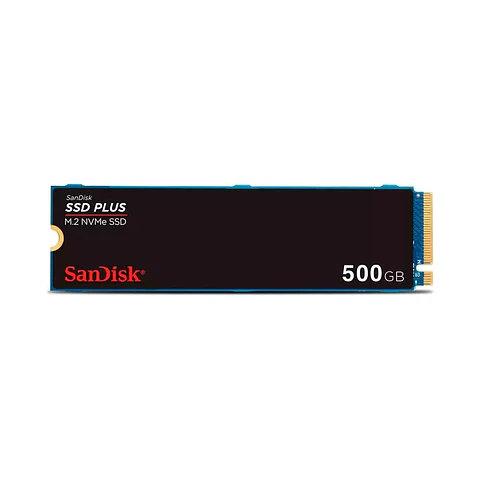 SSD Sandisk Plus 500GB, M.2 NVM, Leitura 2400MB/s, Gravação 2400mb/s