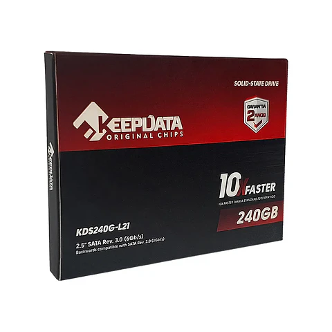 SSD Keepdata 240GB, KDS240G-L21, Leitura: 550MB/s, Gravação: 500MB/s - Prata/vermelho