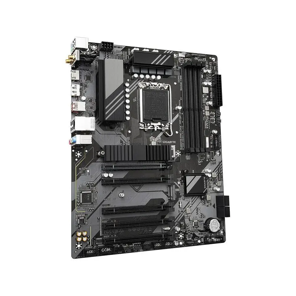Placa Mãe Gigabyte B760 Ds3h Ax V2 LGA 1700 Intel B760 Atx DDR5, Dual M.2, PCie 4.0, Usb 3.2 Gen 2x2 Type-c, Wifi 6 3