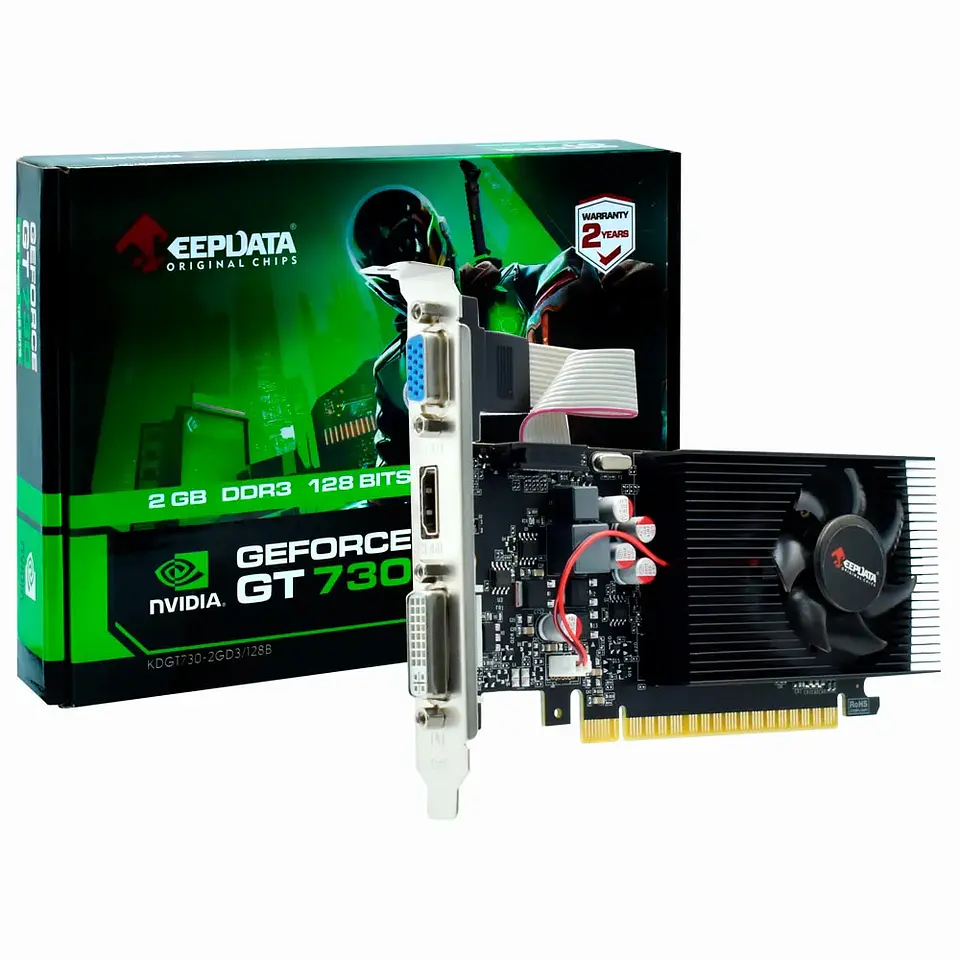 Placa De Vídeo Keepdata Geforce GT 730, 2GB, DDR3 - Low Profile 1