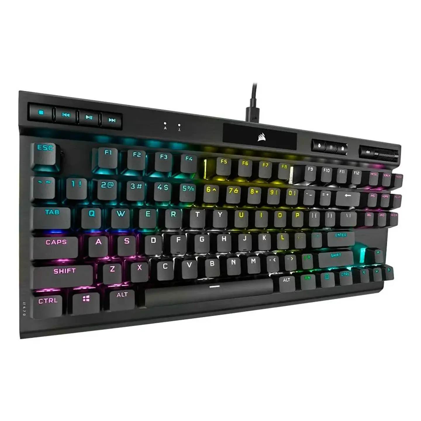 Teclado Mecânico Gamer Corsair K70 RGB, TKL Champion Series, Corsair OPX, Preto PBT Keycaps, Anti-Ghosting, US - CH-911901A-NA 2
