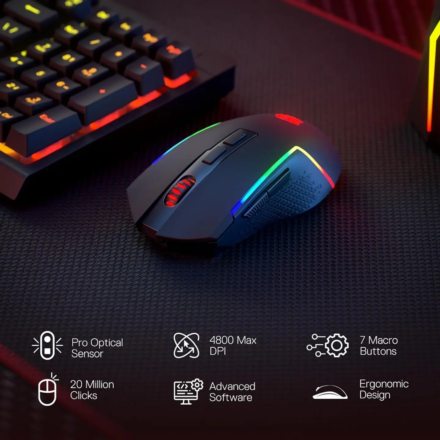 Kit de Teclado e Mouse Redragon - S142 3