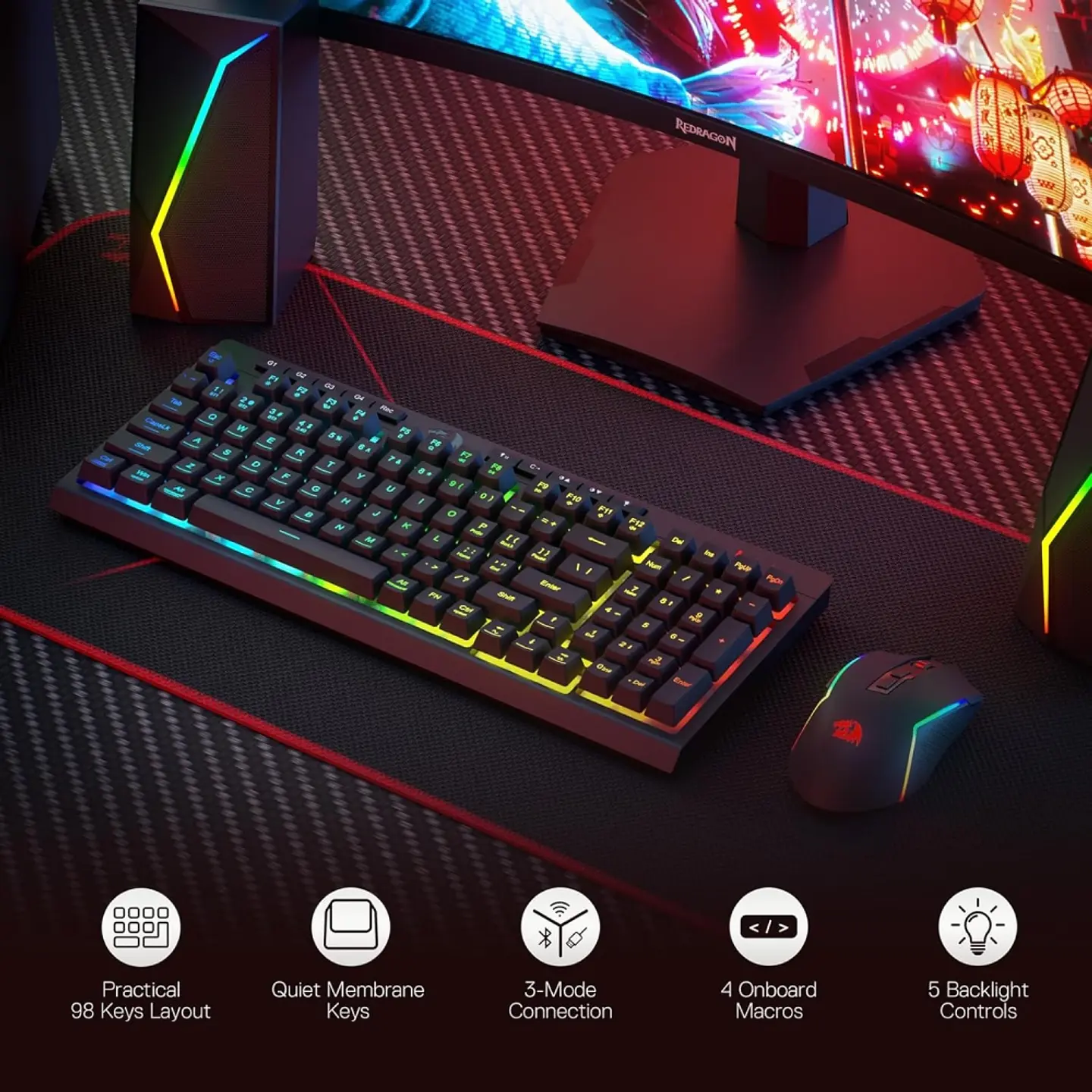 Kit de Teclado e Mouse Redragon - S142 6