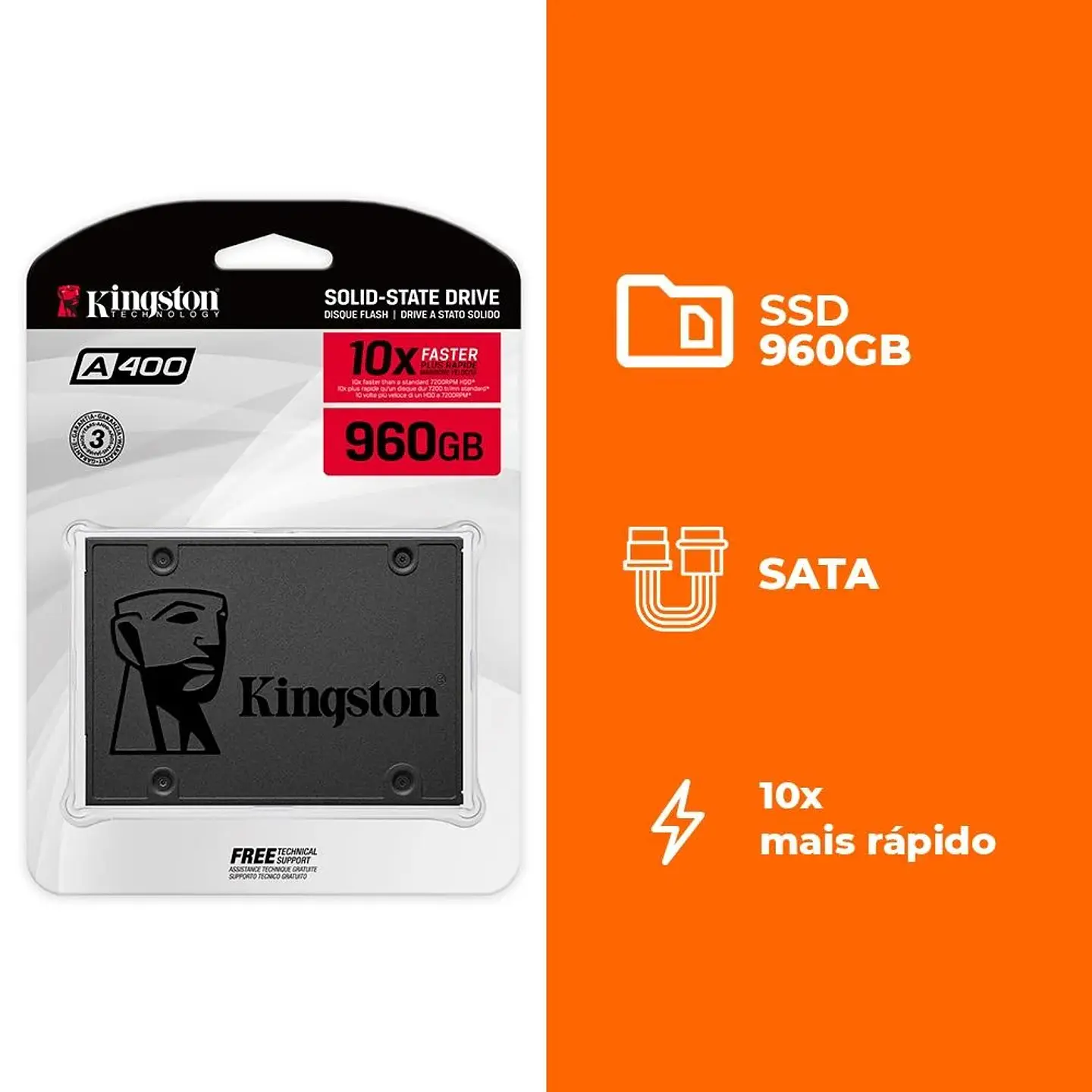 SSD Kingston A400, 960GB, SATA III, 2.5